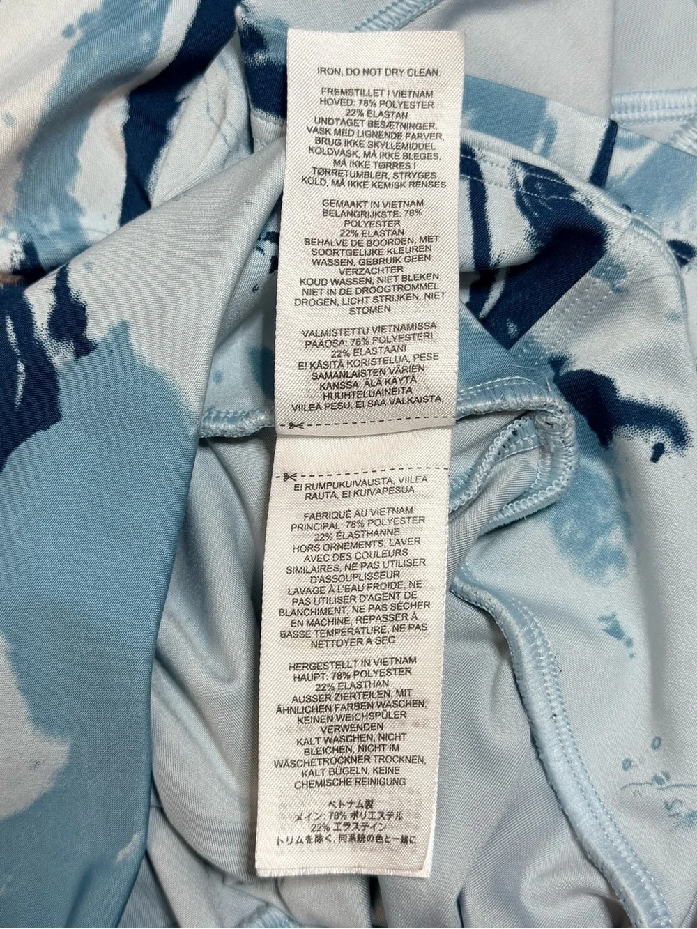 Gymshark Blue Marble Scrunch Seam Biker Shorts Size Small